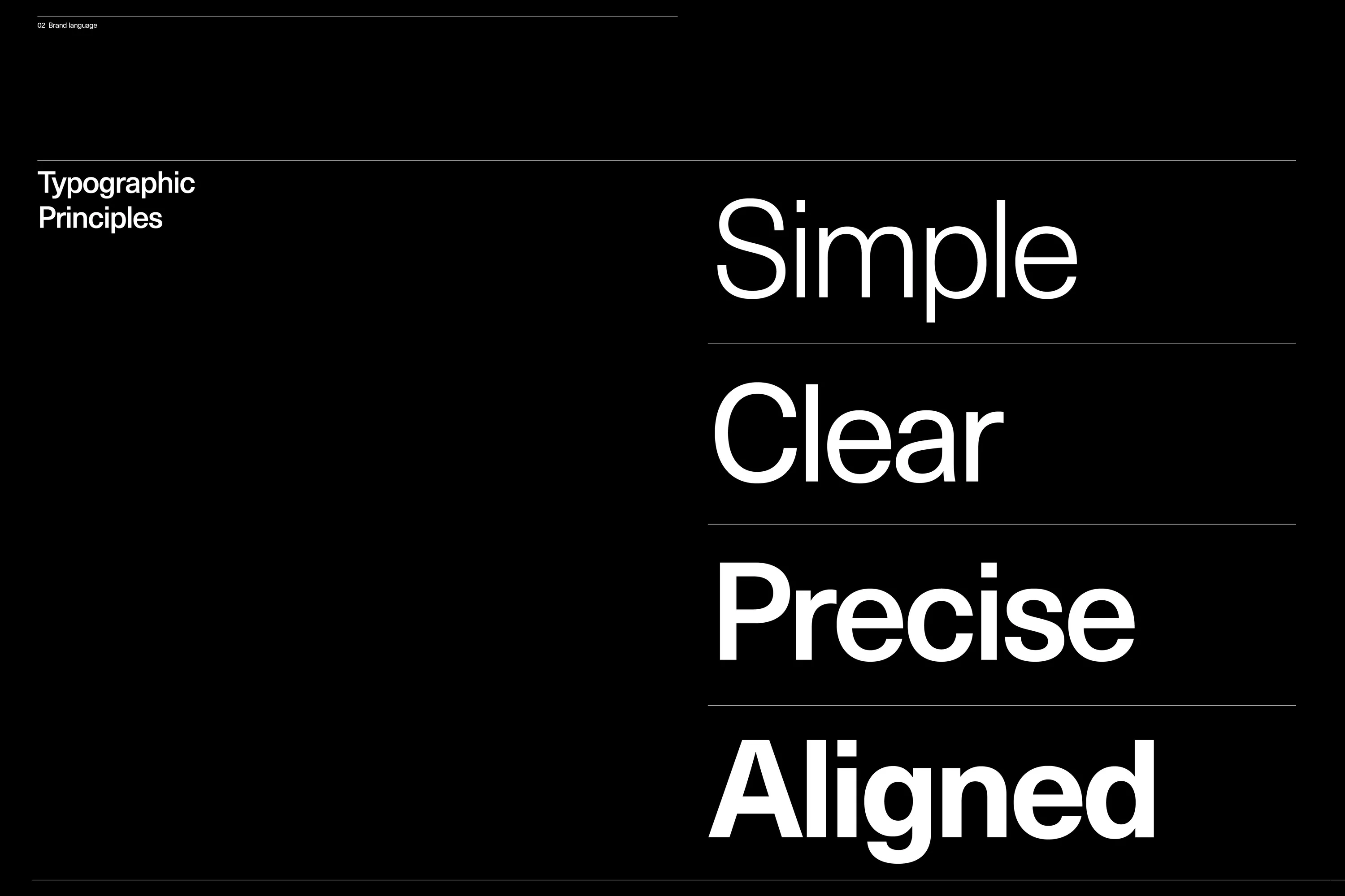 The design system is based around core principles that echo their values — simplicity, precision, clarity and transparency.